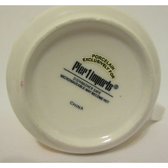 Pier 1 Imports Porcelain Teapot Set 4 Cups Hand Painted Yellow Scroll Modern - Picture 9 of 12